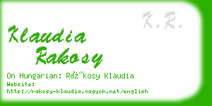 klaudia rakosy business card